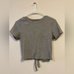 Staple Grey Ribbed Crop Top Size L